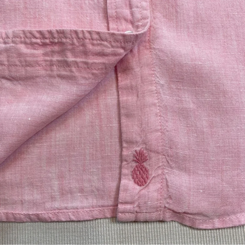 Tommy Bahama 100% Linen Pink Button-Up Shirt Blouse Long Sleeve Sz S/P - Picture 9 of 16